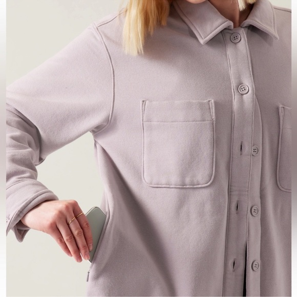 ATHLETA Retroplush Relaxed Fit Shirt Jacket Shacket - Picture 1 of 6